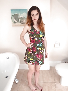Aragne Poses In Her Flower Dress And Strokes Her Furry Pits, Before Getting Into Her Bath Pictures