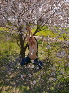 Nubile girl Idoia having fun celebrating spring outdoor