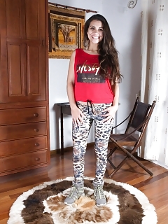 Camille S Is Exploring Off Her Red Shirt And Her Fresh Boobs Underneath