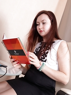 Vita Is Finishing Work At Her Table, And Is Feeling The Urge To Masturbate