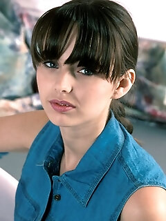 Slim Brunette Angel Showing Smooth Ass And Hairy Wet Labia