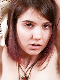 Aislynn Is Sitting On Her Sofa, And Having Fun With Her Hairy Pits