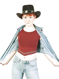 Teenage Sweetie Posing Naked In Cowboy Hat