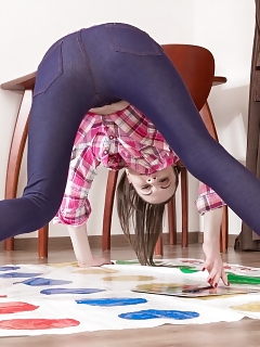 Whitney Wears Jeans And Enjoys Having Fun Twister Pictures