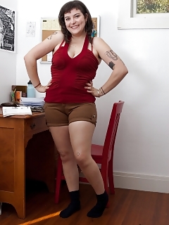 Bushy First Timer Esther Sits Back On Her Couch And Prepare Her Nice Creamy Legs