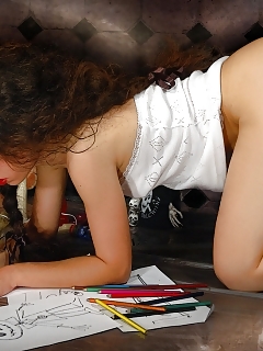 Seductive Brunette Flaunts Us Her Shaved Poontang In Halloween Night