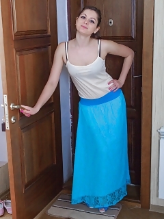 Jessi K Enters The Door In Her Delectable Dress And Is Striking