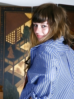 Sage Just Ended Making Love To Her Boy, And Enjoys Wearing His Clothes. She Decides To Show You What Her Furry Cunt Looks Like In A Mans Top And Tie.  Pictures