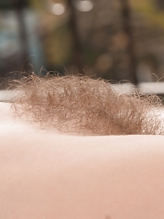 Valentine Is Relaxing On Her Lounge Couch On Her Balcony, And Stroking Her Bushy Pits And Hairy Beaver