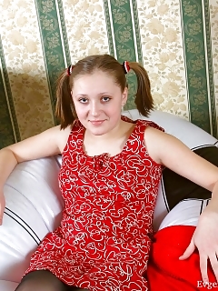 Great Evgenia T With Her Delectable Pig-tails, Spreads Her Legs For Your Eyes Only In This Bloody Hot Undie Shoot.