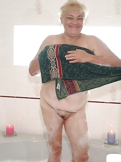 Blonde Massive Granny Showing Off Giant Breasts